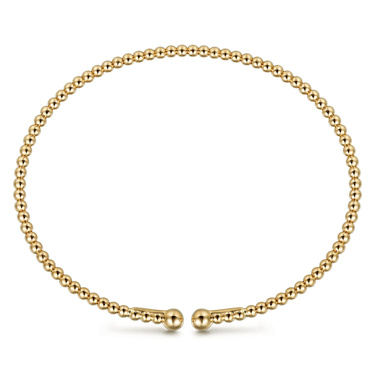 14K Yellow Gold Cuff Bangle Bracelet-Bujukan - Shot 3