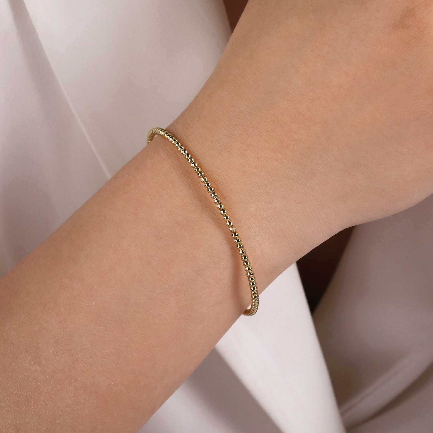 14K Yellow Gold Cuff Bangle Bracelet-Bujukan - Shot 4