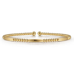 14K Yellow Gold Cuff Bangle Bracelet-Bujukan