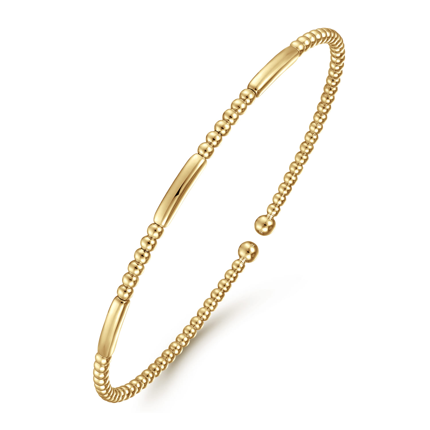 14K Yellow Gold Cuff Bangle Bracelet-Bujukan - Shot 2