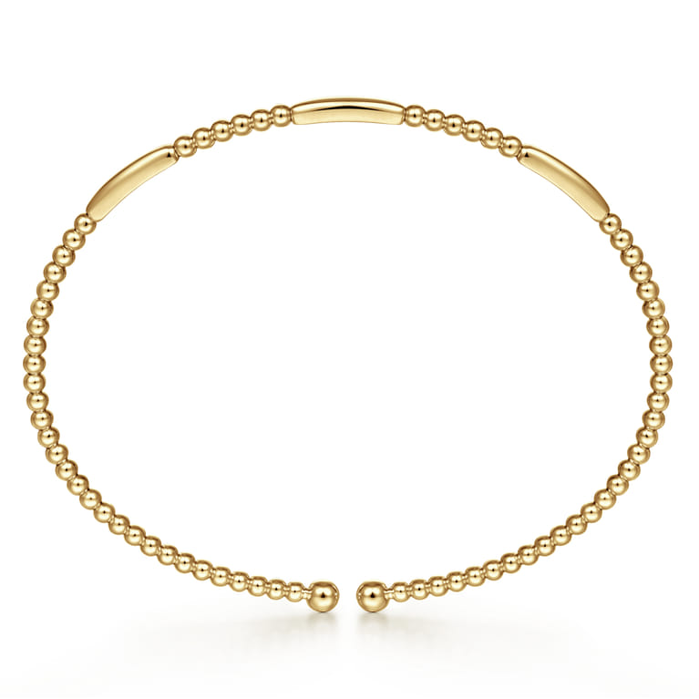 14K Yellow Gold Cuff Bangle Bracelet-Bujukan - Shot 3