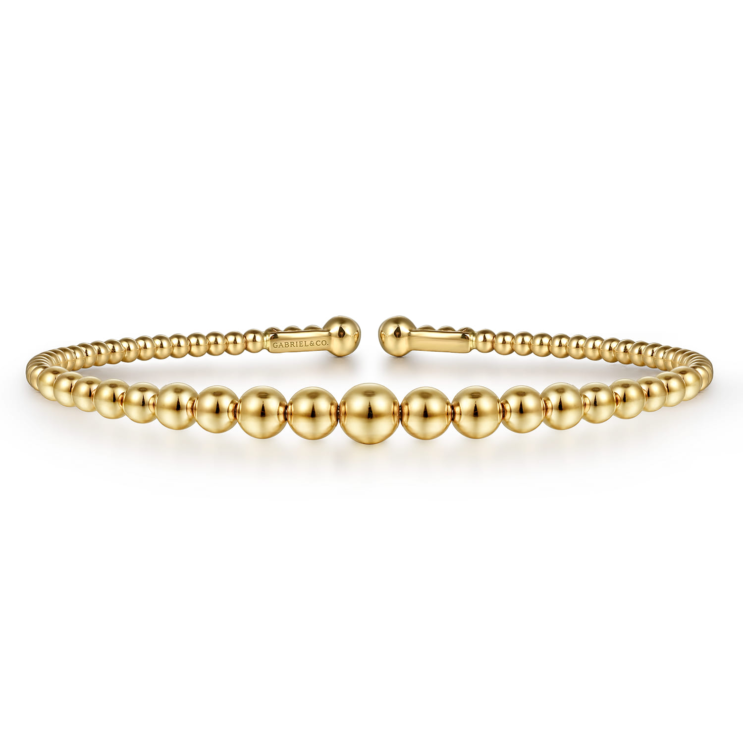 14K Yellow Gold Cuff Bangle Bracelet-Bujukan - Shot 1