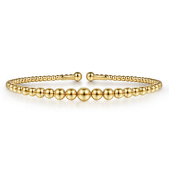 14K Yellow Gold Cuff Bangle Bracelet-Bujukan