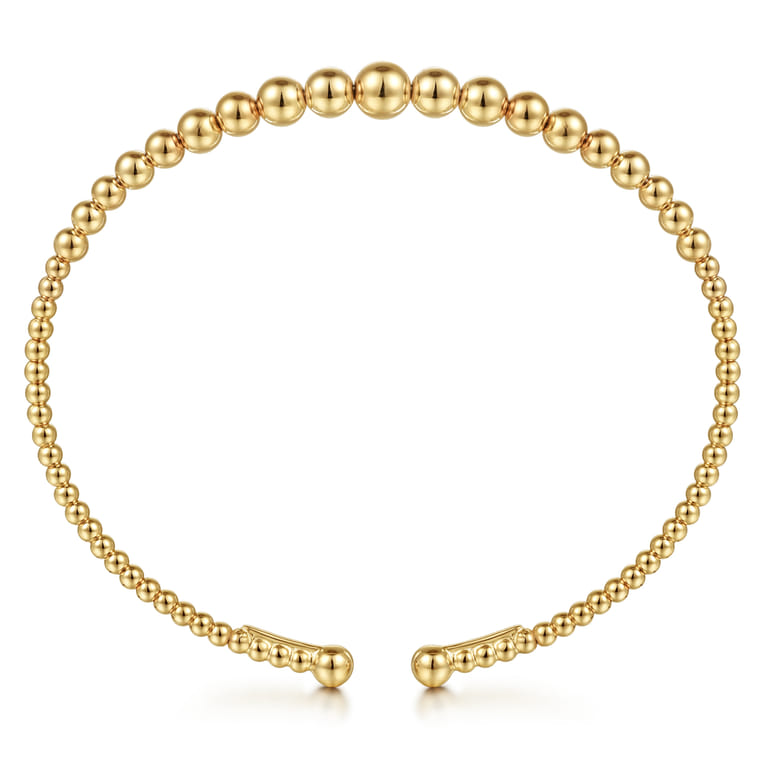 14K Yellow Gold Cuff Bangle Bracelet-Bujukan - Shot 3