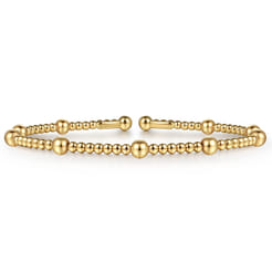 14K Yellow Gold Cuff Bangle Bracelet-Bujukan