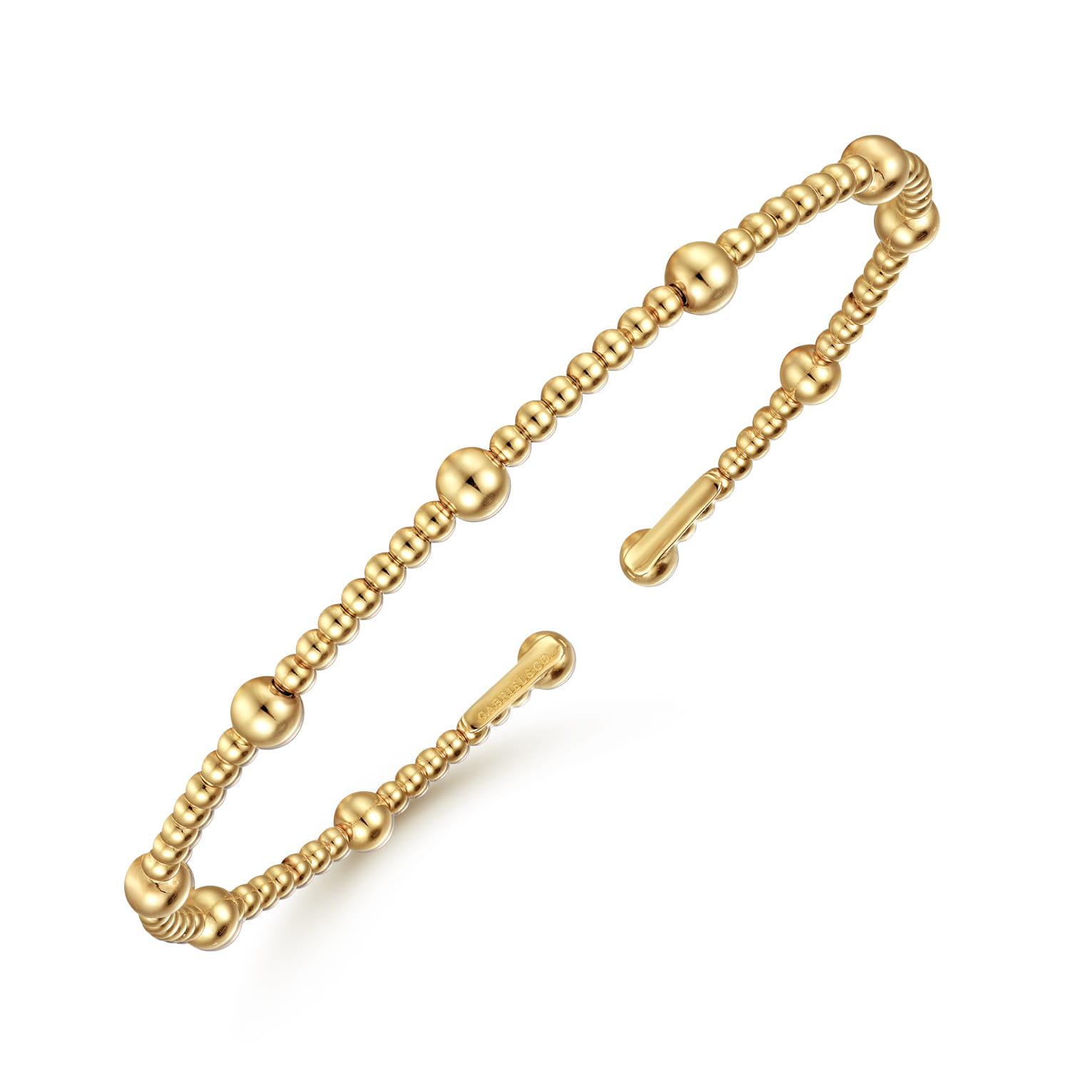 14K Yellow Gold Cuff Bangle Bracelet-Bujukan - Shot 2