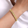 14K Yellow Gold Cuff Bracelet with Pave Diamond Chevron Stations - 0.5 ct