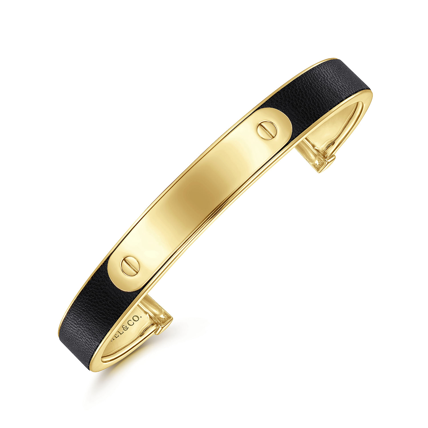 14K Yellow Gold Cuff Leather Bangle @ $8000. Shop Men