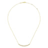 14K Yellow Gold Curved Bar Necklace with Bezel Set Round Diamonds - 0.5 ct