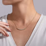 14K Yellow Gold Curved Bar Necklace with Bezel Set Round Diamonds - 0.5 ct