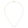 14K Yellow Gold Curved Bar Necklace with Diamond Stations - 0.06 ct