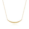 14K Yellow Gold Curved Bar Necklace