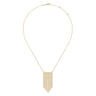 14K Yellow Gold Curved Bar and Waterfall Chain Necklace