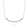14K Yellow Gold Curved Bujukan Bar Diamond Necklace - 0.5 ct