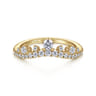 Curved Wedding Ring in 14k Yellow Gold with Round Natural Diamond at Gabriel & Co.