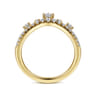 Curved Wedding Ring in 14k Yellow Gold with Round Natural Diamond at Gabriel & Co.