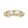 Curved Wedding Ring in 14k Yellow Gold with Round Natural Diamond at Gabriel & Co.