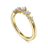 Curved Wedding Ring in 14k Yellow Gold with Round Natural Diamond at Gabriel & Co.