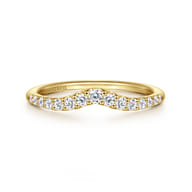 14K Yellow Gold Curved Diamond Anniversary Band