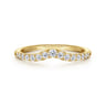 Curved Wedding Ring in 14k Yellow Gold with Round Natural Diamond at Gabriel & Co.