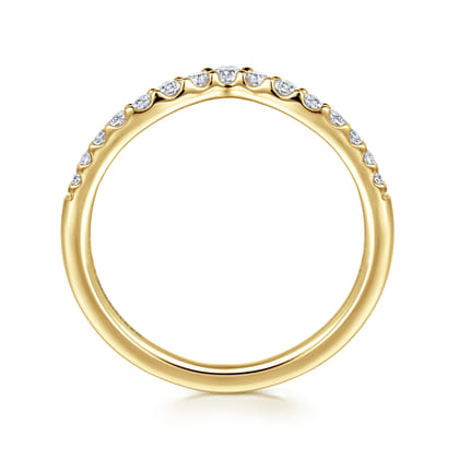 14K Yellow Gold Curved Diamond Anniversary Band
