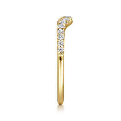 14K Yellow Gold Curved Diamond Anniversary Band