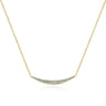 14K Yellow Gold Curved Diamond Bar Necklace - 0.5 ct
