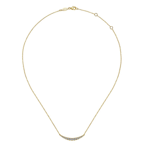 14K Yellow Gold Curved Diamond Bar Necklace - 0.5 ct - Shot 2
