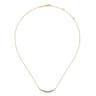 14K Yellow Gold Curved Diamond Bar Necklace - 0.5 ct