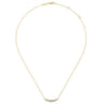 14K Yellow Gold Curved Diamond Bar Necklace - 0.5 ct
