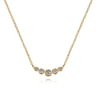 14K Yellow Gold Curved Diamond Bar Necklace - 0.1 ct