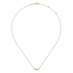14K Yellow Gold Curved Diamond Bar Necklace