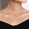 14K Yellow Gold Curved Diamond Bar Necklace - 0.1 ct