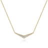 14K Yellow Gold Curved Diamond Bar Necklace - 0.35 ct