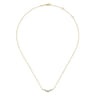 14K Yellow Gold Curved Diamond Bar Necklace - 0.35 ct
