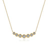 14K Yellow Gold Curved Diamond Bar Necklace - 0.35 ct