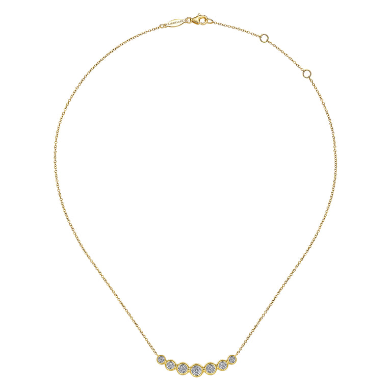 14K Yellow Gold Curved Diamond Bar Necklace - 0.35 ct - Shot 2