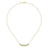 14K Yellow Gold Curved Diamond Bar Necklace - 0.35 ct