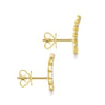 14K Yellow Gold Curved Diamond Bar Stud Earrings - 0.25 ct