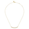 14K Yellow Gold Curved Diamond Station Bar Necklace - 0.21 ct