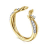 Open Ring Wedding Ring in 14k Yellow Gold with Round Natural Diamond at Gabriel & Co.