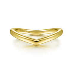 14K Yellow Gold Curved Matching Wedding Band
