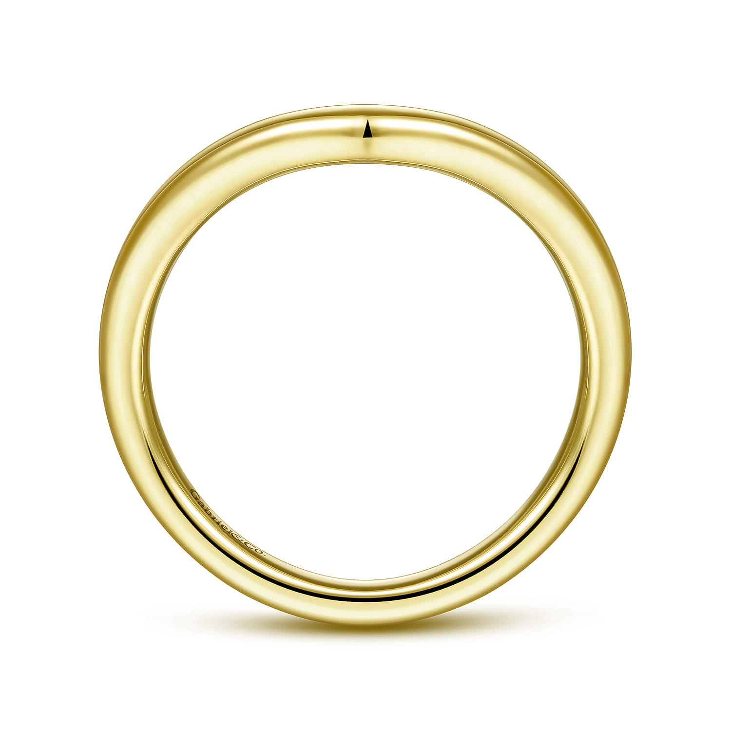 14K Yellow Gold Curved Matching Wedding Band - Shot 2