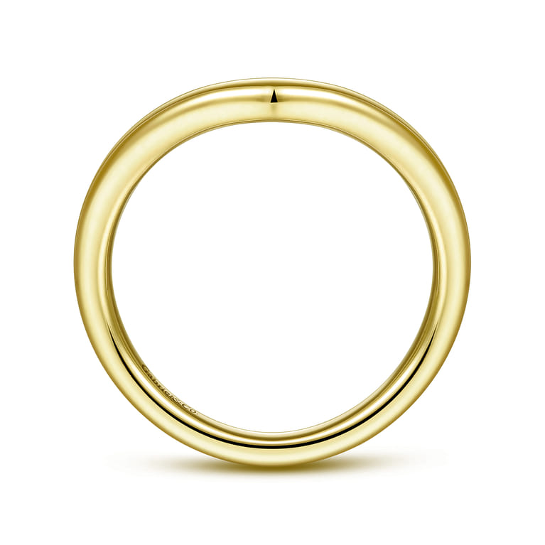 14K Yellow Gold Curved Matching Wedding Band - Shot 2