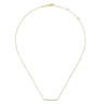 14K Yellow Gold Curved Pave Diamond Bar Necklace - 0.1 ct