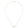 14K Yellow Gold Curved Pave Diamond Bar Necklace - 0.11 ct