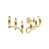 14K Yellow Gold Curving Three Row Stud Earrings