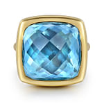 14K-Yellow-Gold-Cushion-Cut-Blue-Topaz-Ladies-Ring-With-Flower-Pattern-J-Back1