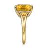 14K Yellow Gold Cushion Cut Citrine Ladies Ring