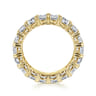 Eternity Band Wedding Ring in 14k Yellow Gold with Cushion Cut Natural Diamond at Gabriel & Co.
